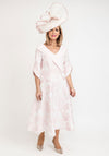 Lizabella Pleated Neck A-Line Midi Dress, Pink