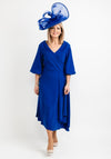 Lizabella Bishop Sleeve Wrap Midi Dress, Royal Blue