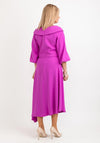 Lizabella Bishop Sleeve Wrap Midi Dress, Fuchsia