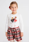 Mayoral Girls Long Sleeve Heart Top, Cream