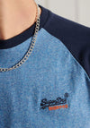 Superdry Original Label Baseball T-Shirt, Bright Blue Grit