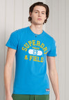 Superdry Track & Field Graphic T-Shirt, Neptune Blue