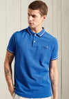 Superdry Classic Poolside Pique Polo Shirt, Blue