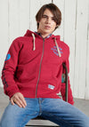 Superdry Track & Field Graphic Zip Hoodie, Chilli Pepper