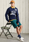 Superdry Collegiate Crew Neck Sweater, Regal Navy