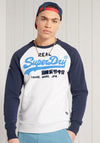 Superdry Duo Raglan Crew Sweatshirt, Ice Marl