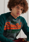 Superdry Duo Raglan Crew Sweatshirt, Green