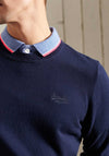 Superdry Orange Label Cotton Crew Neck Sweater, Carbon Navy Marl