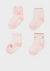 Mayoral Baby Girls 4 Piece Sock Set, Pink & White