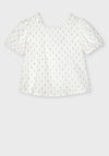 Mayoral Girls Frill Collar Shirt, White