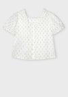 Mayoral Girls Frill Collar Shirt, White