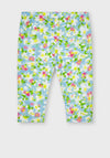 Mayoral Girls Abstract Floral Leggings, Blue Multi