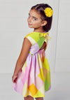 Mayoral Girls Vibrant Chequered Princess Dress, Multicoloured