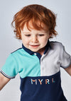 Mayoral Baby Boys Colour Block Polo Shirt, Navy