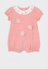 Mayoral Baby Girls Floral Shorty Baby Grow, Blush