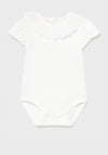 Mayoral Baby Girls Ruffle Neck Bodysuit, White