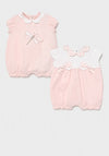 Mayoral Baby Girls Shorty Baby Grow Two Piece Set, Pink