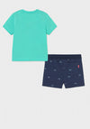 Mayoral Baby Boys Bicycle Print Two Piece Set, Aqua