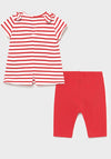 Mayoral Baby Girls Striped T-Shirt & Leggings Set, Red