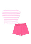 Mayoral Girls Pineapple Stripe Top and Shorts Set, Pink