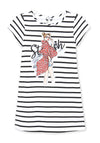 Mayoral Girls Striped Dolls Dress, White