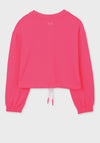 Mayoral Girls Draw Hem Sweatshirt, Neon Pink