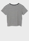 Mayoral Girls Striped Tie Hem T-Shirt, Black & White