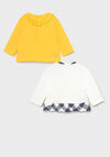 Mayoral Baby Girls Long Sleeve T-Shirt Twin Pack, Yellow