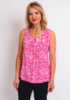 Leon Collection Abstract Print Vest Top, Pink