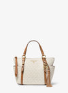 MICHAEL Michael Kors Sullivan Logo Top-Zip Tote Bag, Vanilla/Acorn