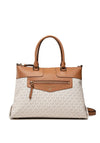 MICHAEL Michael Kors Warren Satchel Bag, Cream & Tan