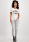 Monari Rhinestone Jaguar & Text T-Shirt, White