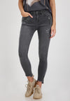 Monari Slim Leg Rhinestone Jeans, Grey