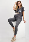 Monari Sequin Print Graphic T-Shirt, Charcoal