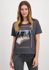 Monari Sequin Print Graphic T-Shirt, Charcoal