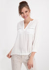 Monari Rhinestone Detail Pocket Blouse, White