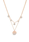 Absolute Double Chain Scattered Diamante Disc Pendent Chain, Rose Gold