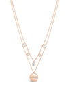 Absolute Double Chain Diamante & Disc Pendent Chain, Rose Gold