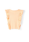 Name It Kid Girl Flone Frill Top, Peach Nectar