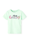 Name It Mini Girl Denice Short Sleeve Tee, Green Ash