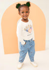 Name It Mini Girl Thilda Long Sleeve Top, Buttercream