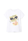 Name It Mini Girl Vix Short Sleeve Tee, Bright White