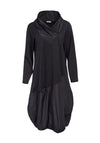 Naya Contrast Taffeta Collar & Hem Dress, Black