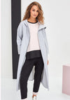 Naya Oversized Chunky Zip Long Jacket, Silver