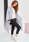 Naya Oversized Chunky Zip Long Jacket, Silver