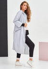 Naya Oversized Chunky Zip Long Jacket, Silver