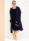 Naya Folded Pocket Long Jacket, Navy