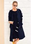 Naya Folded Pocket Long Jacket, Navy