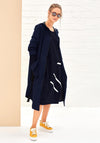 Naya Folded Pocket Long Jacket, Navy