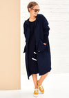 Naya Folded Pocket Long Jacket, Navy